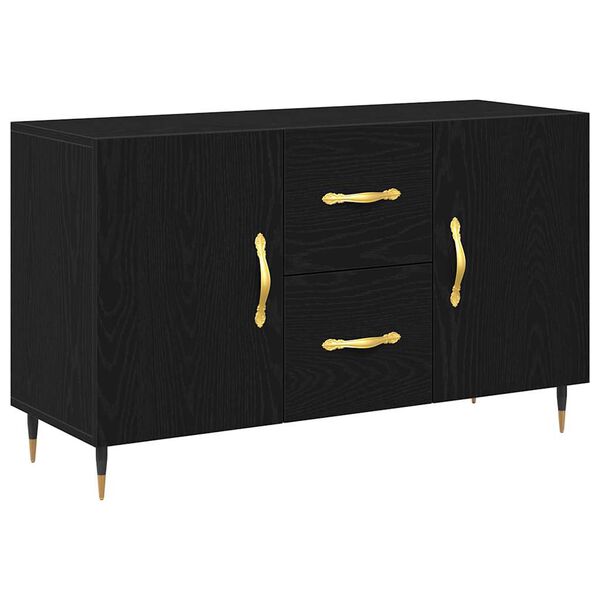 vidaXL Sideboard Black oak 100 x 36 x 60 cm Engineered wood