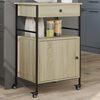 vidaXL Kitchen Trolley Sonoma Oak 22"x16.9"x35.2" Engineered Wood