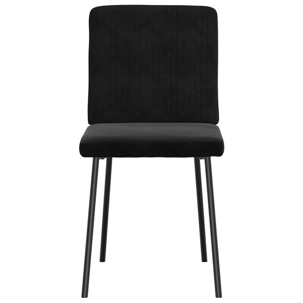 vidaXL Dining Chair Set of 6 Black Velvet (100% polyester), plywood, metal