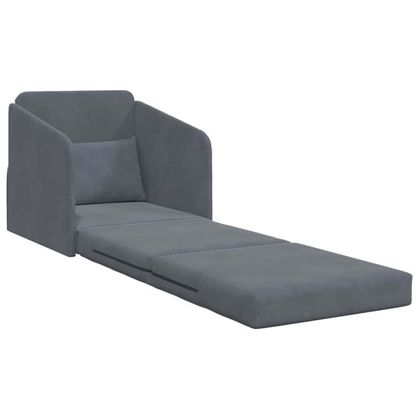 vidaXL Sofa Bed Dark Grey 25.59 x 31.50 x 32.68 in Velvet