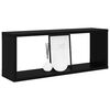 vidaXL Wall Shelf Set of 2 Black Engineered wood Medium Wall Shelf