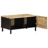 vidaXL Coffee Table Black Solid rough mango wood, iron Medium