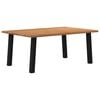vidaXL Dining Table Light brown Solid oak wood 70.9 x 47.2 in Levelers