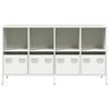 vidaXL Sideboard White Cold-rolled Steel Medium Sideboard Rectangular