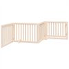 vidaXL Dog Gate Set of 4 Brown Poplar wood 126 in Foldable Dog Gate