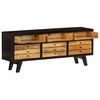 vidaXL TV Stand Black and brown Solid mango wood Medium TV Stand