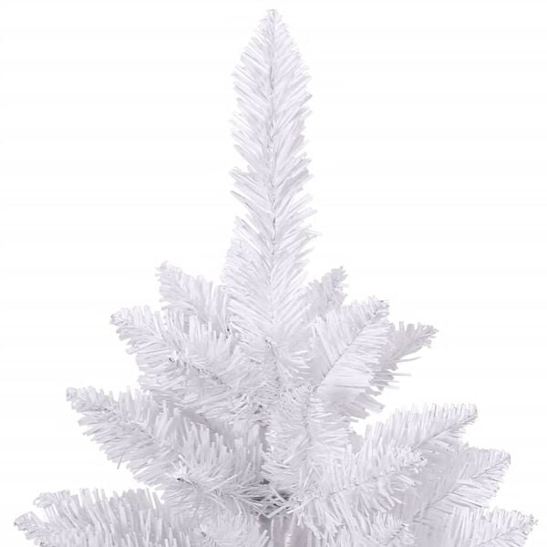 vidaXL Artificial Hinged Christmas Tree White PVC, metal Tall Foldable