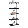vidaXL Bookcase Black Engineered wood, metal 23.6x11.8x60.6 in