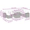 vidaXL 11 Piece Patio Sofa Set with Cushions Gray Poly Rattan Acacia