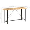 vidaXL Bar Table Brown and Black Rough Mango Wood, Iron Large Durable