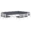 vidaXL Garden Lounge Set White, Anthracite