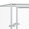 vidaXL Outdoor Dog Kennel Silver Galvanized Steel Large