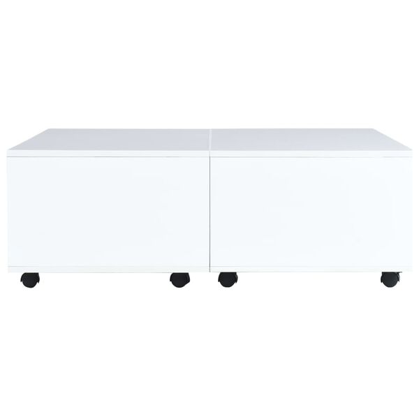 vidaXL Coffee Table High Gloss White Engineered Wood 39.4 x 39.4 x 13.8 in