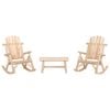 vidaXL 3 Piece Patio Lounge Set Solid Wood Spruce