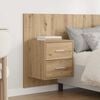 vidaXL Headboard with Cabinet 3 pcs Artisan Oak Engineered Wood