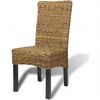 vidaXL Dining Chairs 6 pcs Abaca and Solid Mango Wood