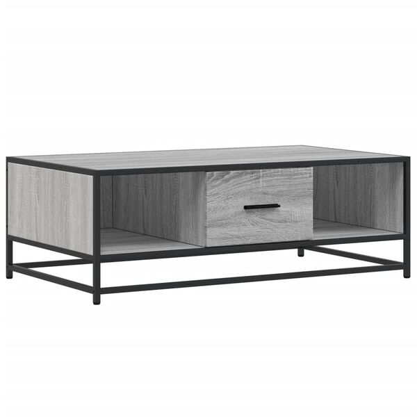 vidaXL Coffee Table Grey Sonoma Engineered Wood, Metal