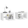 vidaXL Bedside Cabinet White Engineered Wood Bedside Cabinet Rectangular