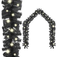 vidaXL Christmas Garland with LED Lights 33 ft Black