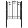 vidaXL Fence Gate with Spikes Steel 39.4x49.2" Black