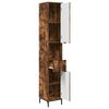 vidaXL Bathroom Cabinet with Door Smoked Oak 12.40 x 12.99 x 74.80 in