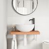 vidaXL Basin Shelf Beech and White Solid beech wood and steel