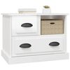 vidaXL Bedside Cabinet High gloss white Engineered wood Medium