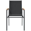 vidaXL Garden Chair Set of 4 Black Textilene, powder-coated steel, WPC