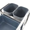 vidaXL Kitchen Cart with Plastic Containers 32.3x17.1x36.6"