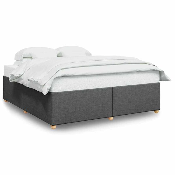 vidaXL Bed Frame Dark Grey Polyester Super King Bed Frame Rectangular