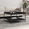 vidaXL Coffee Table Black Engineered wood, iron 31.5x31.5x17.7 in