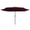 vidaXL Garden Parasol Bordeaux red Polyester, Metal Medium Foldable