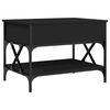 vidaXL Coffee Table Black Engineered wood, metal Medium Adjustable Feet