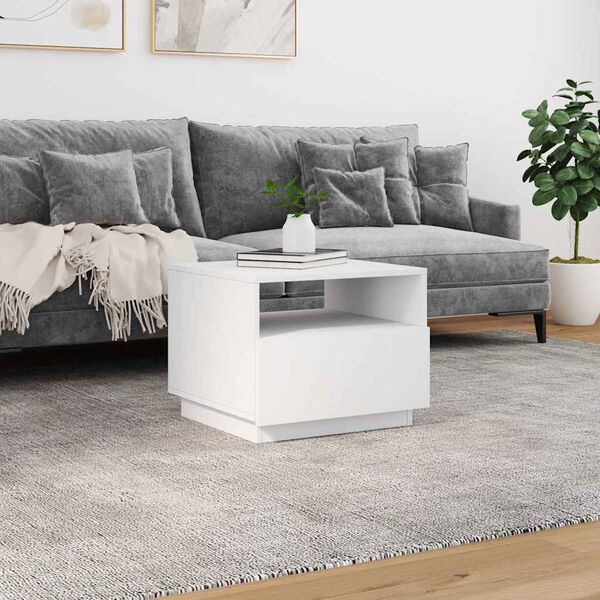 vidaXL Coffee Table White Engineered Wood 19.7x19.3x15.7 in Coffee Table