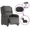 vidaXL Electric Massage Recliner Chair Gray Real Leather