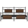 vidaXL Bed Frame Brown Oak Steel, Engineered Wood Super King Bed Frame