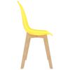 vidaXL Dining Chair Set of 4 Yellow Polypropylene, Beechwood Standard