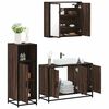 vidaXL Bathroom Furniture Set Brown Oak Engineered wood, metal, glass