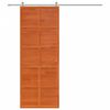 vidaXL Barn Door Wax Brown 31.5x81.9" Solid Wood Pine