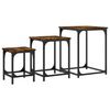 vidaXL Nesting Coffee Table Set of 3 Smoked Oak Engineered Wood Small