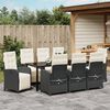 vidaXL Garden Dining Set with Cushion 9 pcs Black Poly Rattan