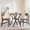 vidaXL Dining Table Pine Solid Pine Wood, Powder-Coated Steel Medium