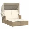vidaXL Double Sun Lounger Beige, Cream White