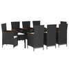 vidaXL Garden Dining Set Black and Cream White