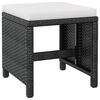 vidaXL Outdoor Furniture Set Black PE Rattan Large Removable Covers