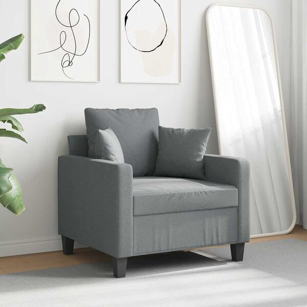 vidaXL Sofa Chair Light grey 100% polyester, metal, textilene, foam Single