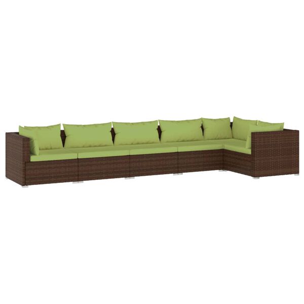 vidaXL Garden Lounge Set Brown, Green