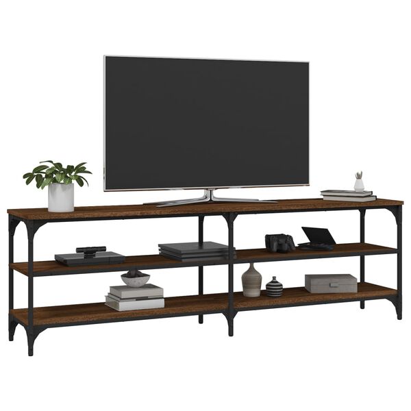 vidaXL TV Cabinet Brown Oak Engineered Wood Long Adjustable Feet