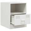 vidaXL Bedside Cabinet White Cold-rolled steel Small Bedside Cabinet