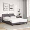 vidaXL Bed Frame Grey Faux leather, Metal, Solid pine wood, Plywood Full